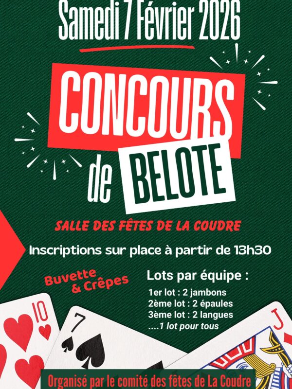 Affiche Concours Belote 2026