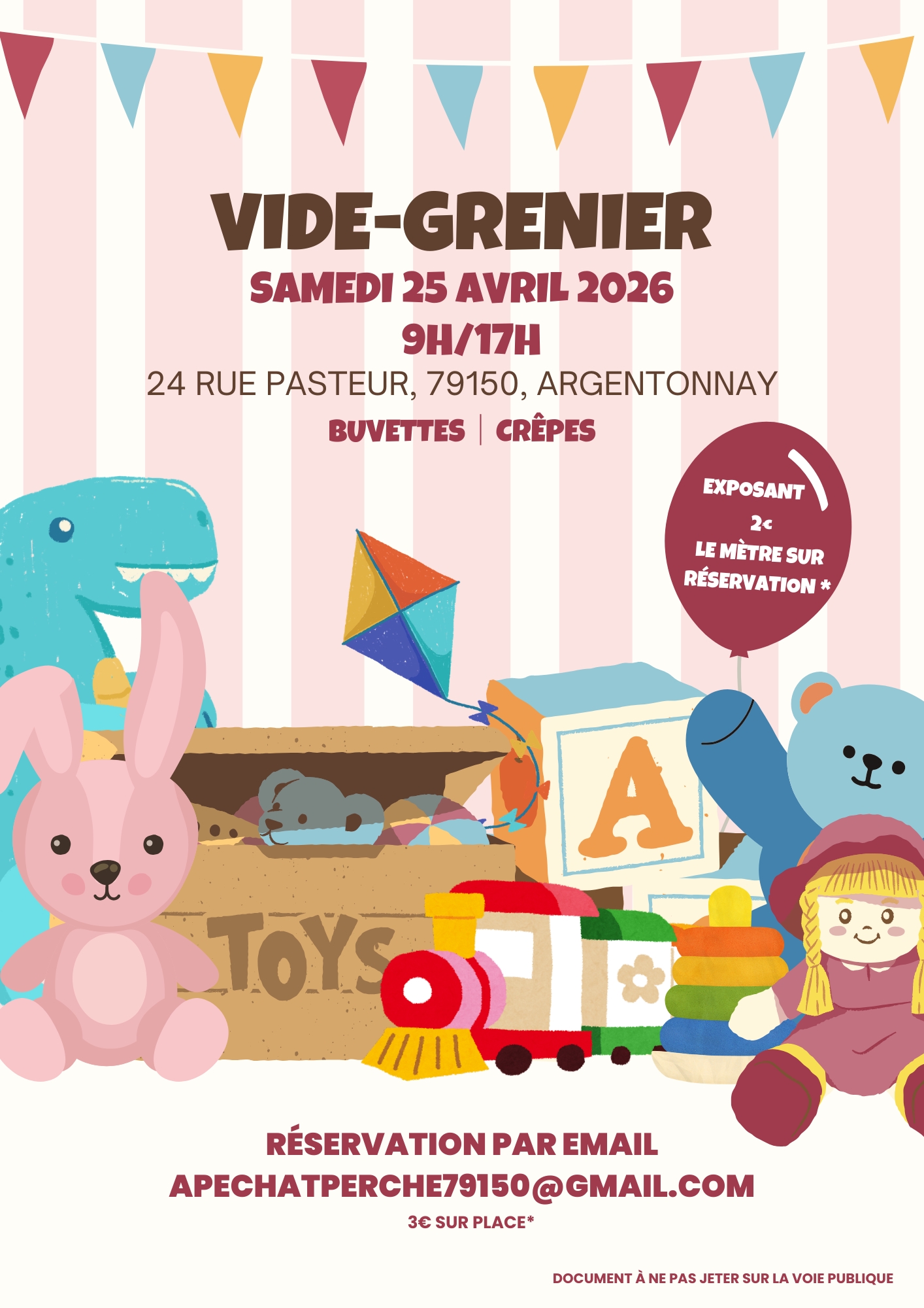 Flyer événement Bourse aux jouets moderne illustratif coloré - 1